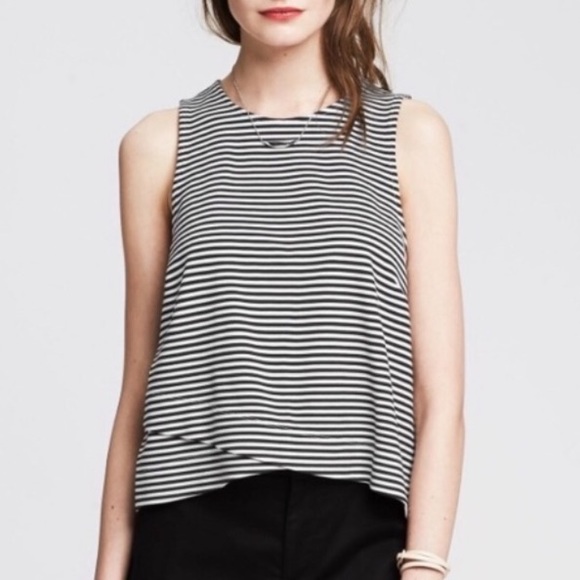 Banana Republic Tops - Banana Republic Striped Crossover-Hem Tank